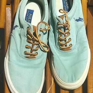 Polo Ralph Lauren Mint Green Canvas Sneakers size 11D